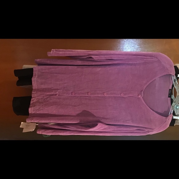 New Vikki Vi Lavender Button Down Top or Jacket 1X Maternity made in USA - Picture 2 of 11